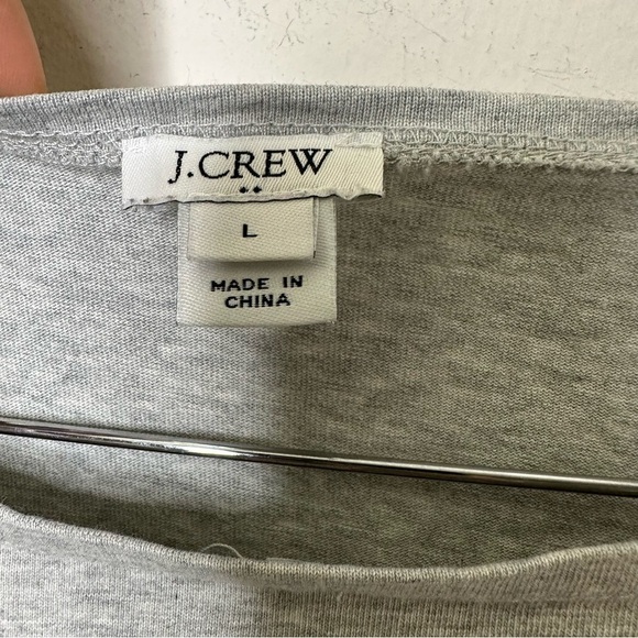 J.Crew PinStripe Hem Layered SweatShirt Women Gray Size Large - Picture 8 of 8